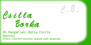 csilla borka business card